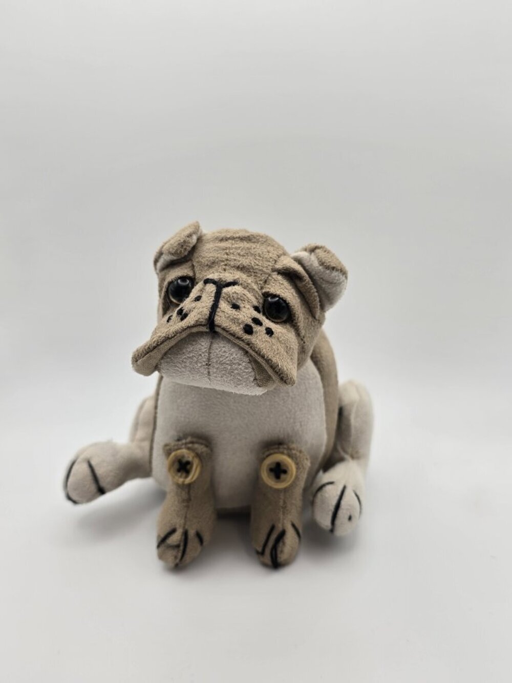Bulldog “Brutus” By DORA DESIGNS England Plush Suede Puppy Rare